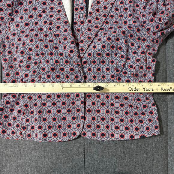 Ellen Tracy Jacket Women Medium Cotton‎ Box Jacket Pink Blue Career Office - Picture 5 of 9